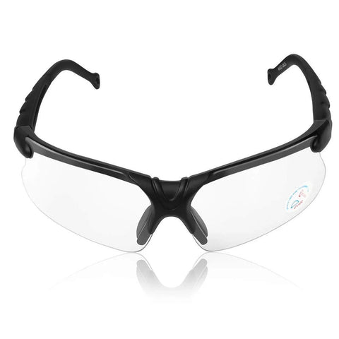 Front view of Anti Fog Hunting Glasses With Case For Adults UV400 Wraparound Safety Glasses in black semi-rimless frame