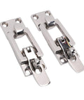Front view: two flush-mount boat hatch latches in 316 stainless steel, anti-rattle 2-pack.