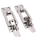 2-pack of marine-grade 316 stainless steel boat hatch latches, flush-mount polished stainless hardware, front view