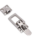 Angled front view of Fabater 2-pack marine grade 316 stainless steel anti-rattle boat latch with mounting plate