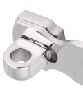 Stainless steel boat hatch latch clamp, 75mm, 316 marine grade, anti-rattle locker fastener.