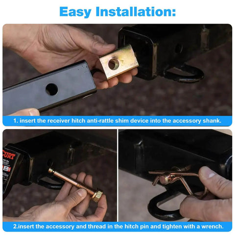 Installing Anti Rattle Hitch Pin For 2 Inch Trailer Receiver With Hollow Shank Accessories Five Eighth Inch Pin Hole