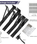 Anti Sag Gate Kit Heavy Duty No Sag Kit For Wooden Gate Fence with brackets, screws, latch, wire, and instructions displayed on white background.