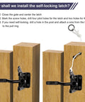 Anti Sag Gate Kit Heavy Duty No Sag Kit For Wooden Gate Fence With Gate Latch installation steps diagram
