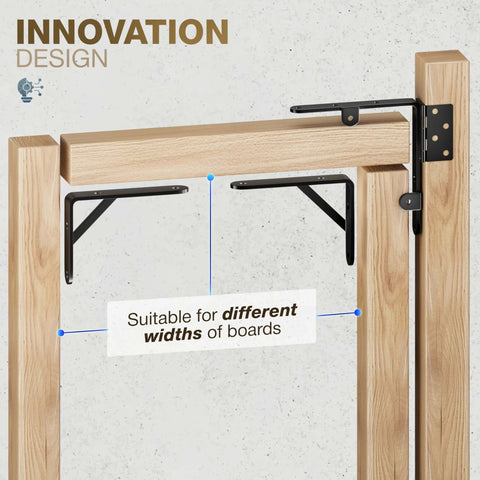 Anti Sag Gate Kit With 90 Degree Gate Corner Bracket And Heavy Duty Hinges for wooden fences showing adjustable bracket fitting