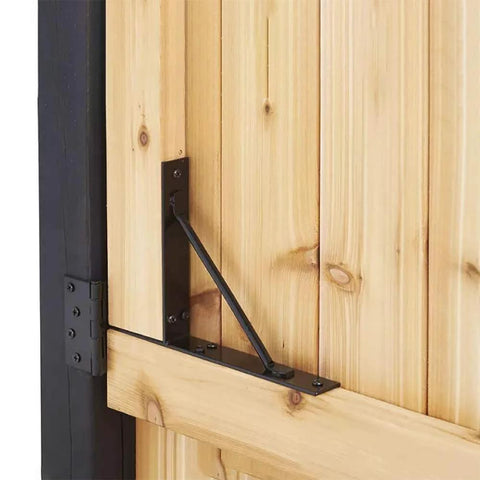 Anti Sag Gate Kit Heavy Duty No Sag Kit For Wooden Gate Fence With Gate Latch Powder Coated Rust Resistant Steel shown on wood gate