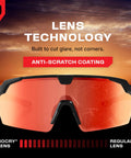 ANSI Z87 Safety Glasses With High Contrast Lenses For Men And Women Anti Scratch showing lens technology and anti-scratch coating.