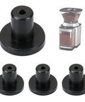 Anti Slip Rubber Feet Bumper Set For Coffee Grinders Replacement Push In Base Bumpers, 4-pack, shown next to coffee grinder