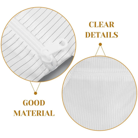 Close-up of zipper and fabric texture on Anti Static Dust Free Bag For Cleanroom Storage And Makeup Organizer Lightweight Handheld Tote