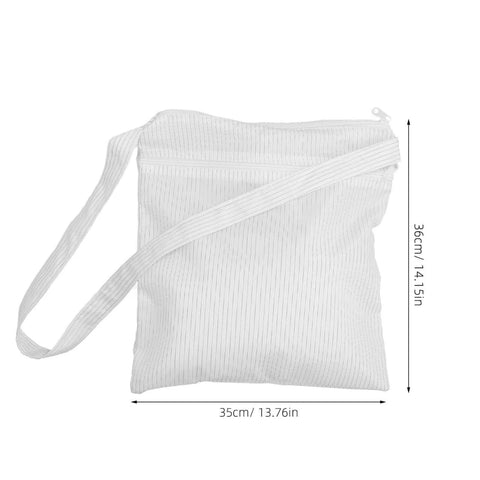 Anti Static Dust Free Bag For Cleanroom Storage And Makeup Organizer Lightweight Handheld Tote Washable Material 15.74 By 13.77 Inches