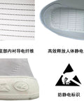Anti Static Four Hole White Shoe For Cleanroom And Electronics Lab Unisex Footwear Pro Grade Size EU 45 inner and sole view