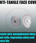 Anti-tangle face cover on 5 Inch Heavy Duty Anti Tangling Caster Wheels Set of 4 with Brakes, showing prevention of wire entanglement