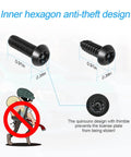 Inner hexagon anti-theft screws with dimensions for ✝️ YALOK Anti Theft License Plate Screws Kits, rustproof stainless steel, tamper proof