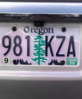Car with Oregon license plate using YALOK Anti Theft License Plate Screws Kits- Rustproof Stainless Steel Car Tag Plate Mounting Hardware