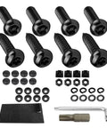 YALOK Anti Theft License Plate Screws Kits- Rustproof Stainless Steel Car Tag Plate Mounting Hardware set with tools and covers