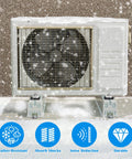 Anti vibration mini split mounting base delivers stable floor support for 12000BTU to 24000BTU condensers in snow