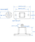 Technical diagram of Achieve quiet, stable operation with a universal anti vibration rubber mounting bracket set for ductless mini split condensers