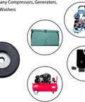 Image showing 4 Pack Anti Vibration Foot Pads 192310GS Heavy Duty Rubber Isolator Bumpers for various machinery including generators.