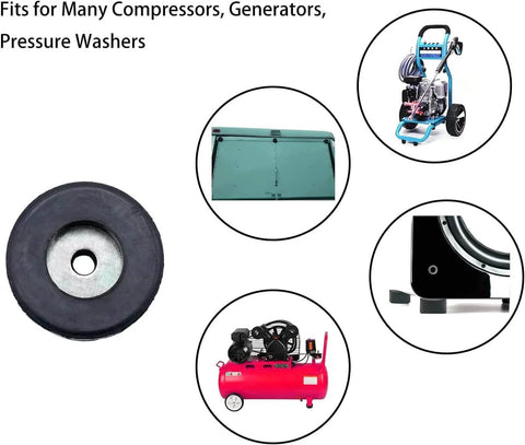 Image showing 4 Pack Anti Vibration Foot Pads 192310GS Heavy Duty Rubber Isolator Bumpers for various machinery including generators.