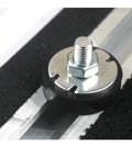 Close-up of Heavy Duty Condenser Pad For Mini Split Air Conditioners And Heat Pumps Universal Outdoor Mount Ground Stand hardware