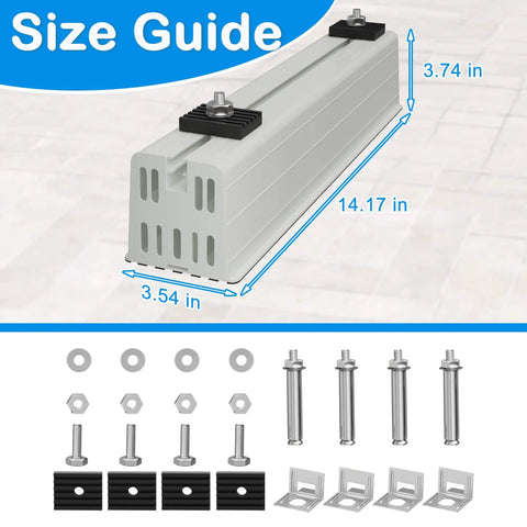 Anti vibration mini split mounting base delivers stable floor support for 12000BTU to 24000BTU condensers, with included hardware