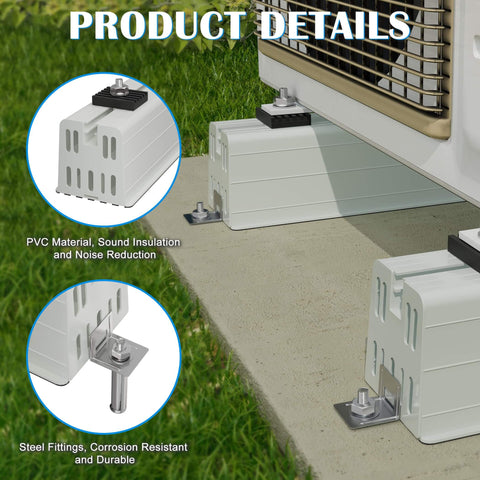 Anti vibration mini split mounting base delivers stable floor support for 12000BTU to 24000BTU condensers, installed view.