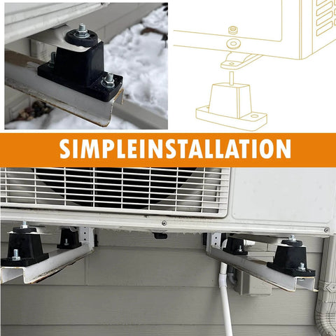 Anti Vibration Rubber Mounting Bracket for Outdoor Mini Split Air Conditioner Condensers installed on wall