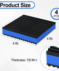 4 Pack Anti Vibration Pads for Home Appliances, 4x4 inches, ribbed rubber base, EVA center, supports 960 lb per pad