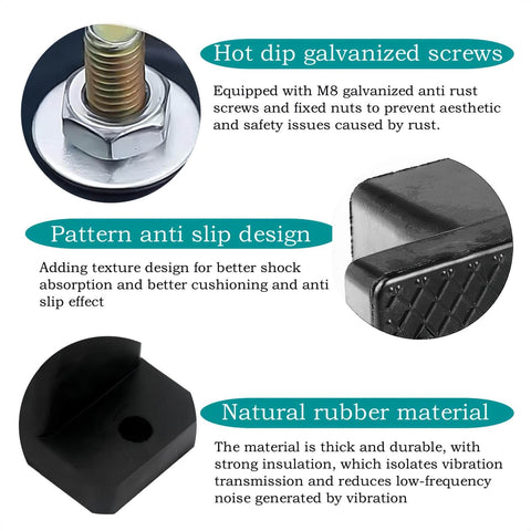 Durable anti vibration pads for outdoor mini split condensers provide stable support, reduce vibration and noise, rubber mounts