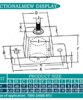 Technical drawing of durable anti vibration pads for outdoor mini split condensers, illustrating dimensions and measurements.