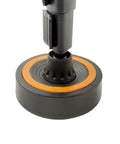 Close-up of Three Piece Anti Vibration Suppression Pads for Telescope Mounts with 7.6 Cm Diameter under a tripod leg