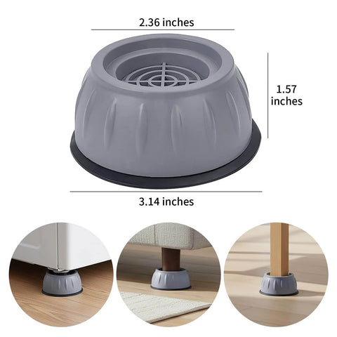 Heavy Duty Anti Vibration Pads For Washing Machines And Dryers, Stabilizer Set To Stop Walking And Shaking, 3-inch Riser Feet