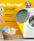 Achieve quiet, stable laundry days with these ultra thin anti vibration pads for washing machines; shown installed under washer