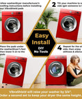 Installation steps for Anti Vibration Pads for Washing Machine and Dryer with HexaGrip Set of 4 with red washer