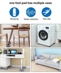 Anti Vibration Pads for Washing Machine and Dryer Set of 4 used under furniture and appliances to reduce noise and prevent sliding.