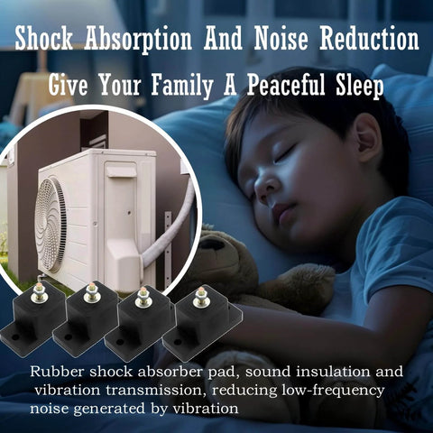 Durable anti vibration pads for outdoor mini split condensers provide stable support, reduce vibration and noise shown.