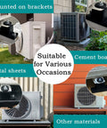 Durable anti vibration pads for outdoor mini split condensers provide stable support, shown mounted on various surfaces.