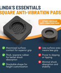 Comparison between square and circular Anti Vibration Pads for Washing Machine and Dryer Set of 4 Universal Leveling Feet