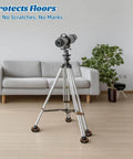 Six Pack 2.95 Inch Anti Vibration Pads For Telescope Mount And Camera Tripod on indoor floor with telescope, protects floors.