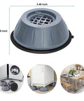 Anti Vibration Pads for Washing Machine and Dryer Set of 4 Universal Support Feet with dimensions and installation examples