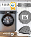 Achieve quiet, stable laundry days with these ultra thin anti vibration pads for washing machines, 8-pack, shown installed