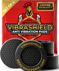 Packaging of Anti Vibration Pads for Washing Machine and Dryer with HexaGrip Set of 4, showing rubber stabilizer design.