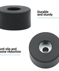 Front view of 8 Pack Universal Anti Vibration Rubber Feet with Stainless Steel Nuts and Washers for air compressors and home use.