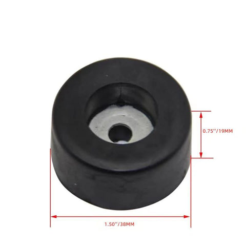 Anti Vibration Rubber Foot Pads Isolation Cushions For Compressors Generators Sound Gear Power Amps Instruments And Furniture Shockproof Bumper Feet For Rock Solid Quiet Operation And Vibration Reduction On Any Surface, front view, black rubber.