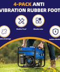 Man carrying generator demonstrating 4-Pack Heavy Duty Anti Vibration Rubber Foot Pads with Screw On Bumpers benefits.