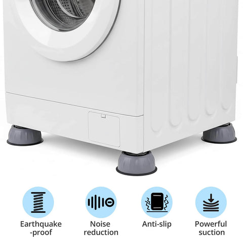 Heavy Duty Anti Vibration Pads For Washing Machines And Dryers, Stabilizer Set on washing machine, shown from side