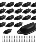 Antique Style Black Cup Drawer Pulls 20 Pack For Dressers Cabinets Cupboards Closets And Kitchen Furniture Handles Featuring 3.8 Inch Length