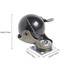 2 Inch Antique Brass Ball Casters With Brake Set Of 4 Heavy Duty Swivel Plate Casters Vintage Furniture Wheels for Sofa Cabinet Kitchen Cart