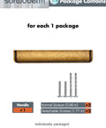Package contents of Five Pack 5 Inch Antique Brass Cabinet Cup Pulls For Kitchen And Bath, with screws and handle.