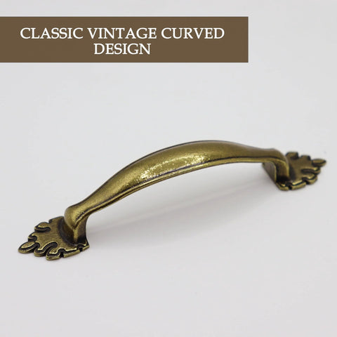 Antique Brass Cabinet Handles 4-Pack, 3.8 Inch Classic Antique Brass Cabinet Handles 4-Pack, 3.8 Inch Classic